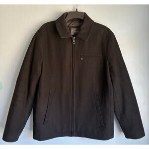 Calvin Klein Men's Wool Blend Zip Jacket Coat Black Men's Medium